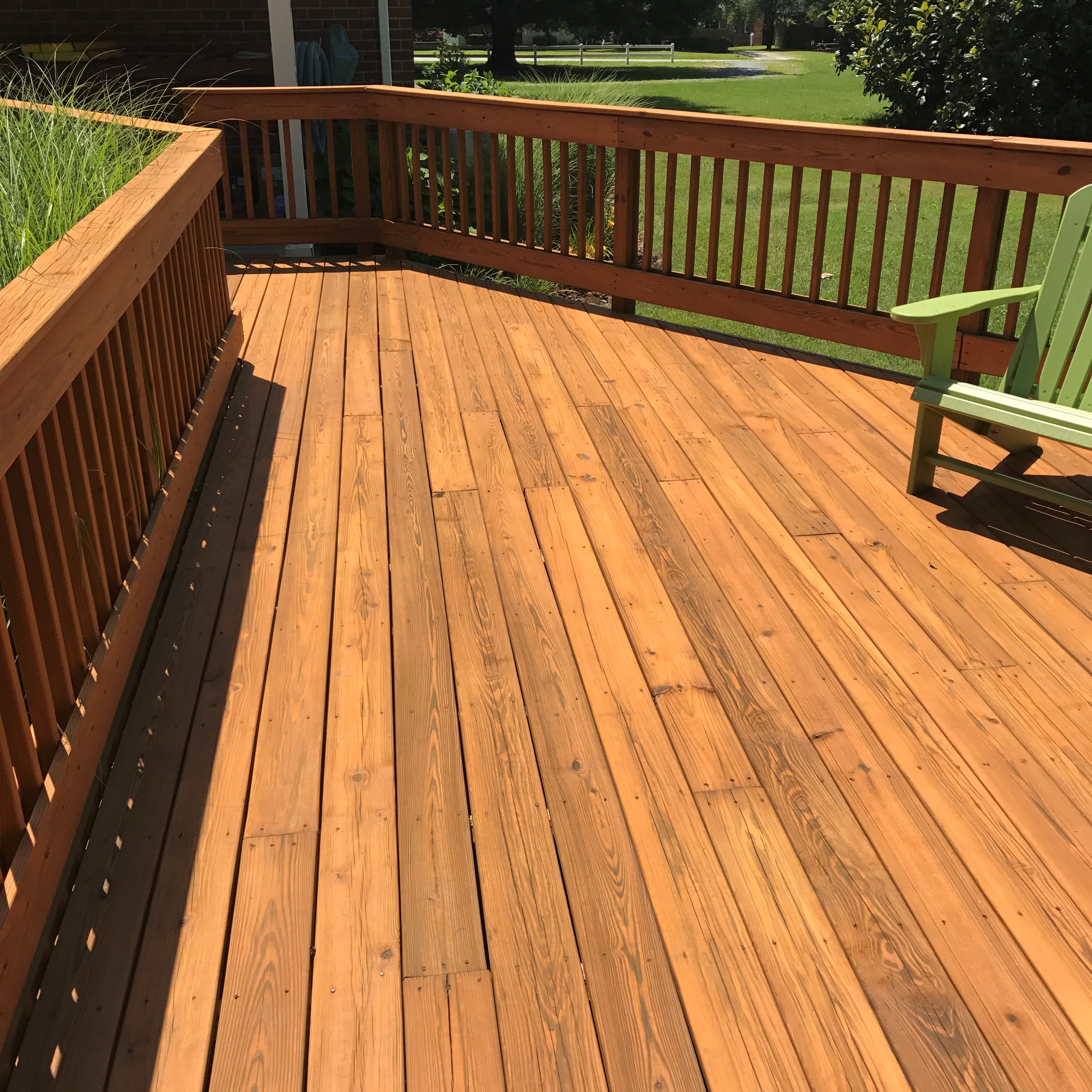 Deck floor with gold stain